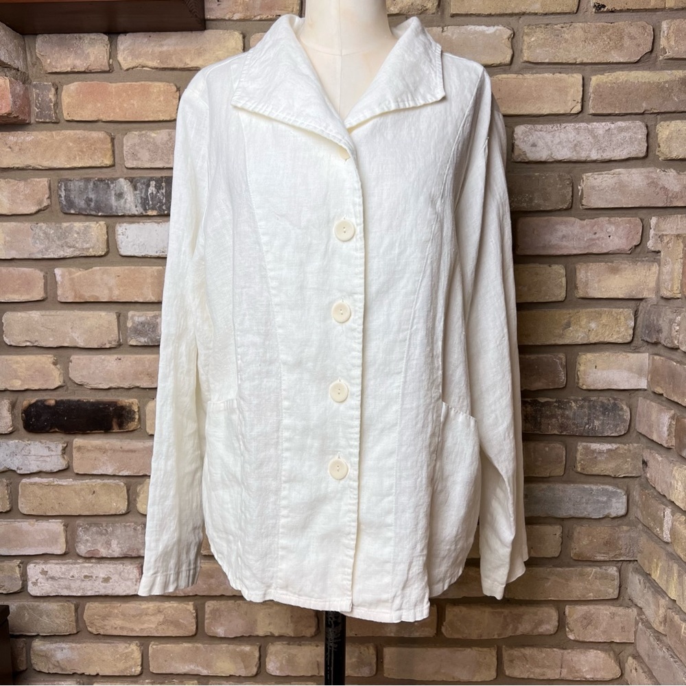 FLAX white linen jacket